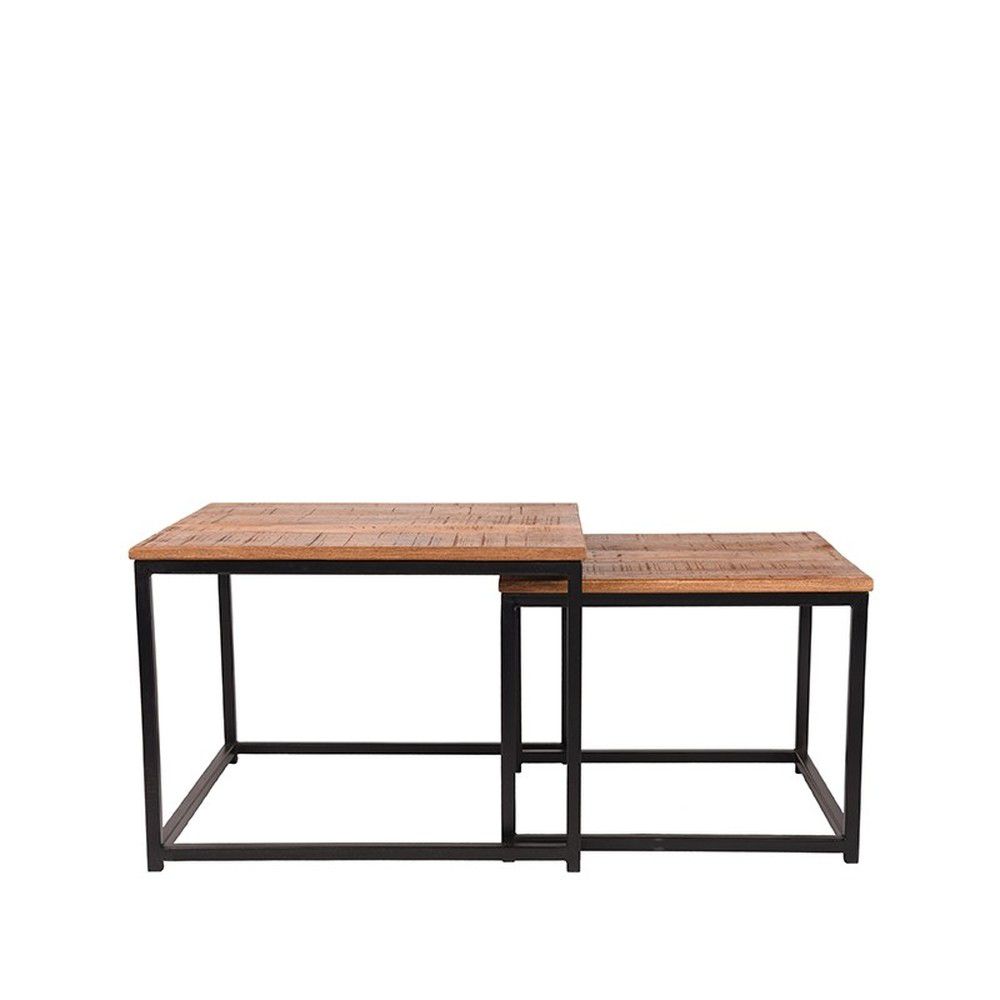 Sada 2 odkládací stolků z mangového dřeva LABEL51 Couple, šířka 50 cm a 60 cm - Bonami.cz