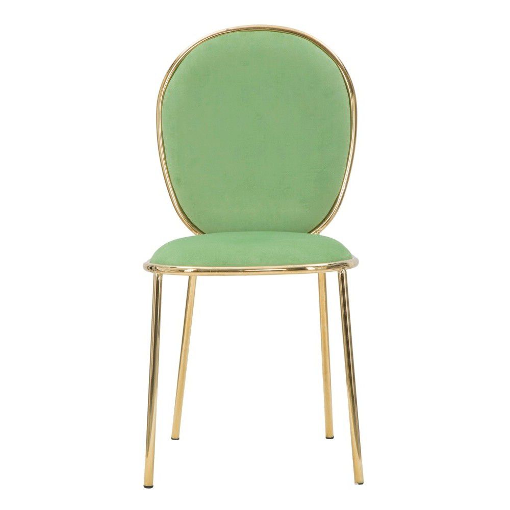 Set 2 ks sametových židlí Mauro Ferretti Ellen 44x50x90 cm, světle zelená/zlatá - MUJ HOUSE.cz