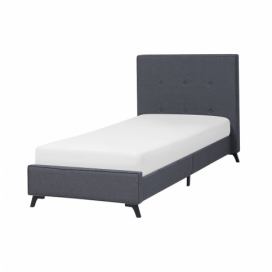 Čalouněná tmavě šedá postel 90x200 cm AMBASSADOR