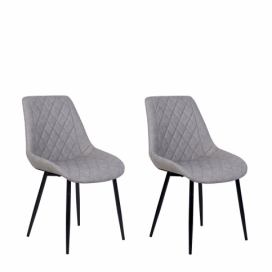 Sada dvou jídelních židlí z umělé kůže v šedé barvě, MARIBEL
