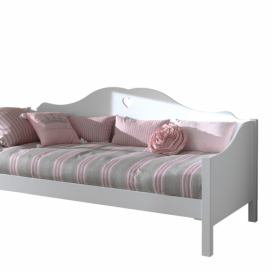 Bílá lakovaná dětská postel/pohovka Vipack Amori 90 x 200 cm