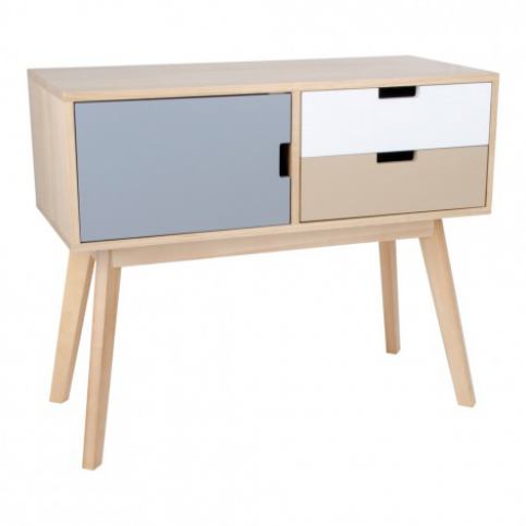 House Nordic Konzolový stolek barevný MILANO s 2 zásuvkami a 1 dveřmi - Alhambra | design studio