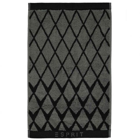 Luxusní froté ručník, koupací ručník, černá barva Esprit - 30x50 - EMAKO.CZ s.r.o.
