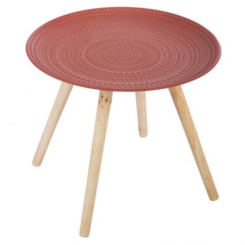 Emako Kávový stolek se čtyřmi nohami, moderní nábytek se zdobenou červenou plochou - EMAKO.CZ s.r.o.