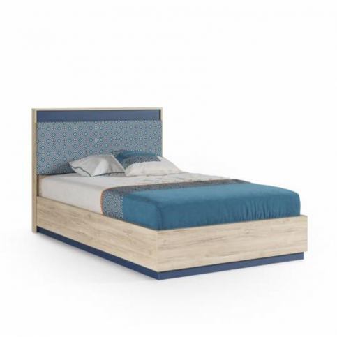 Studentská postel 120x200 s modrými prvky Loft - Nábytek aldo - NE