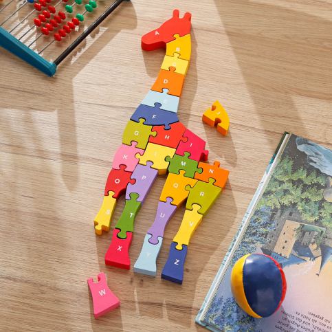 Dřevěné puzzle Žirafa A-Z - Velký Košík