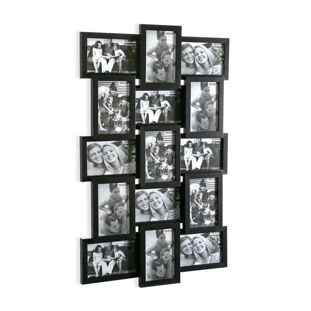 Černý nástěnný rámeček na 15 fotografií Versa, vhodné na fotografie 10 x 15 - Bonami.cz