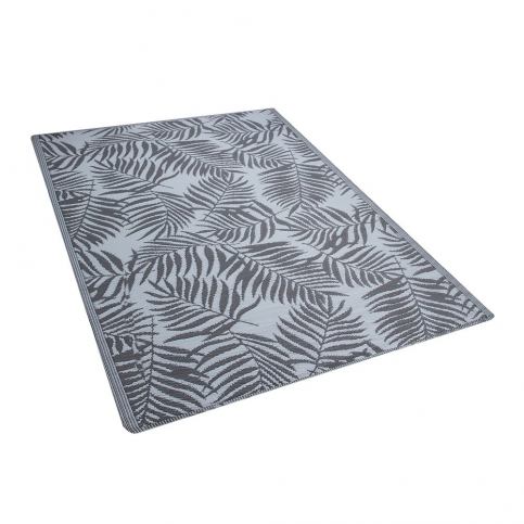 Venkovní koberec s motivem palmových listů v šedé barvě 150x210 cm KOTA - Beliani.cz