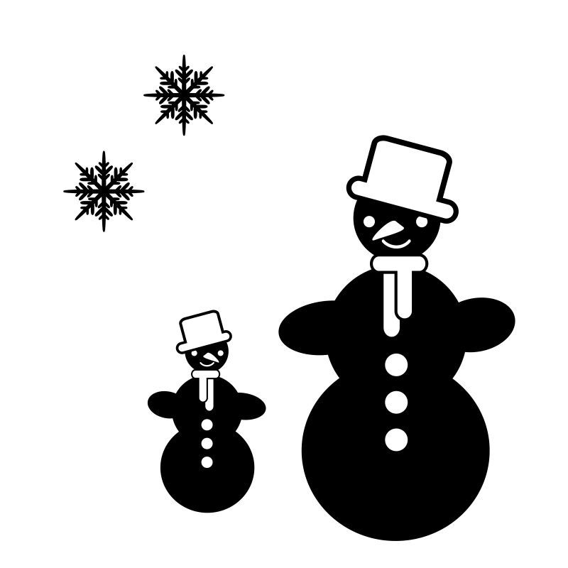  Sněhulák s vločkami - Dětské vánoční samolepky na okno  - Pieris design