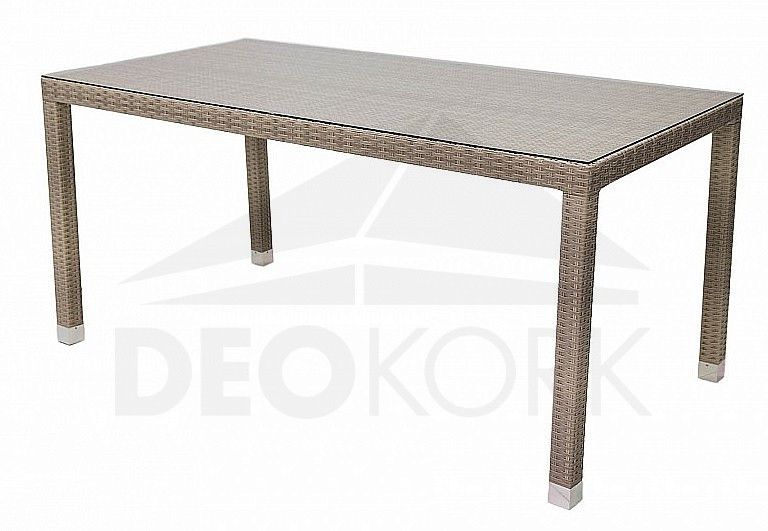 Deokork Zahradní ratanový stůl NAPOLI 160x80 cm (šedo-béžová) - ATAN Nábytek
