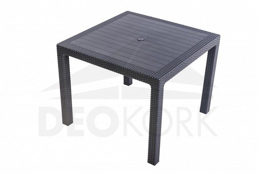 Deokork Zahradní stůl z umělého ratanu MANHATTAN 95x95 cm (antracit) - ATAN Nábytek