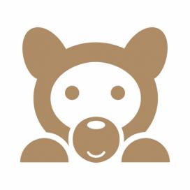  Vykukující medvěd - samolepka na zeď 