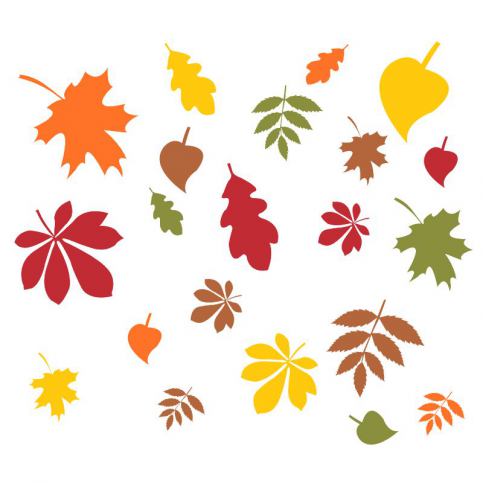 Padající listí - podzimní samolepky na okno - Pieris design