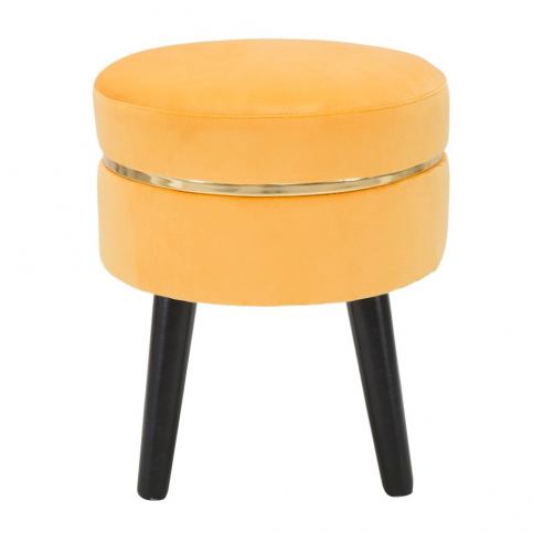 Žlutá polstrovaná stolička Mauro Ferretti Paris, ⌀ 35 cm - Bonami.cz
