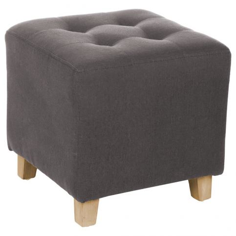 Emako Šedý pouf, elegantně pokrytá stolička, která je praktickou a originální výzdobou - EMAKO.CZ s.r.o.