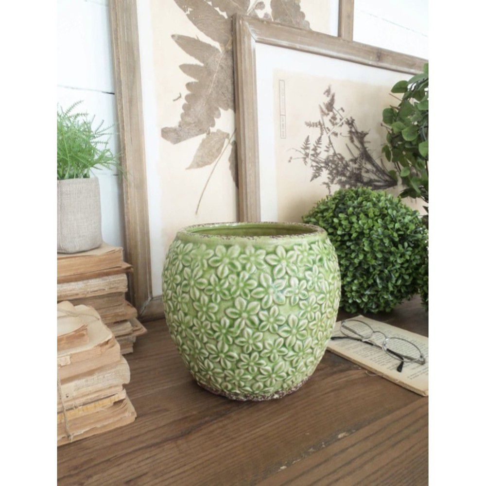 Sada 2 zelených keramických květináčů Orchidea Milano, výška 18 cm - Bonami.cz