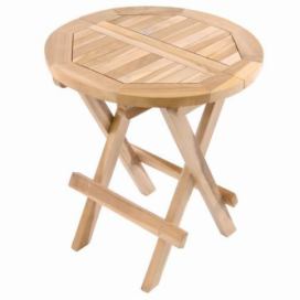 Divero Zahradní odkládací stolek z teakového dřeva