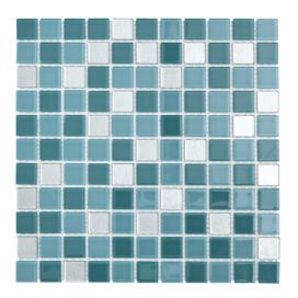 Skleněná mozaika Premium Mosaic tyrkysová 30x30 cm lesk MOS25MIX12 (bal.1,020 m2)