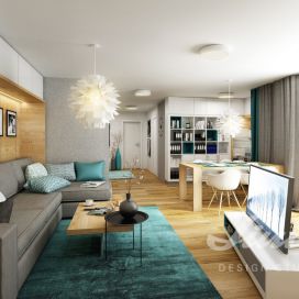 Prostorný obývací pokoj