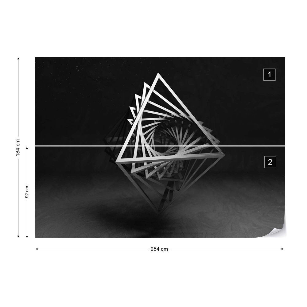 Fototapeta GLIX - 3D Black And White Object + lepidlo ZDARMA Papírová tapeta  - 254x184 cm - GLIX DECO s.r.o.