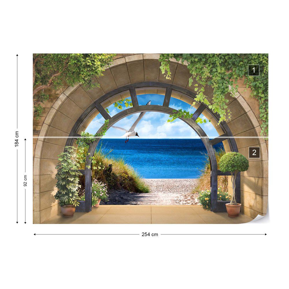 Fototapeta GLIX - Beach Archway View + lepidlo ZDARMA Papírová tapeta  - 254x184 cm - GLIX DECO s.r.o.