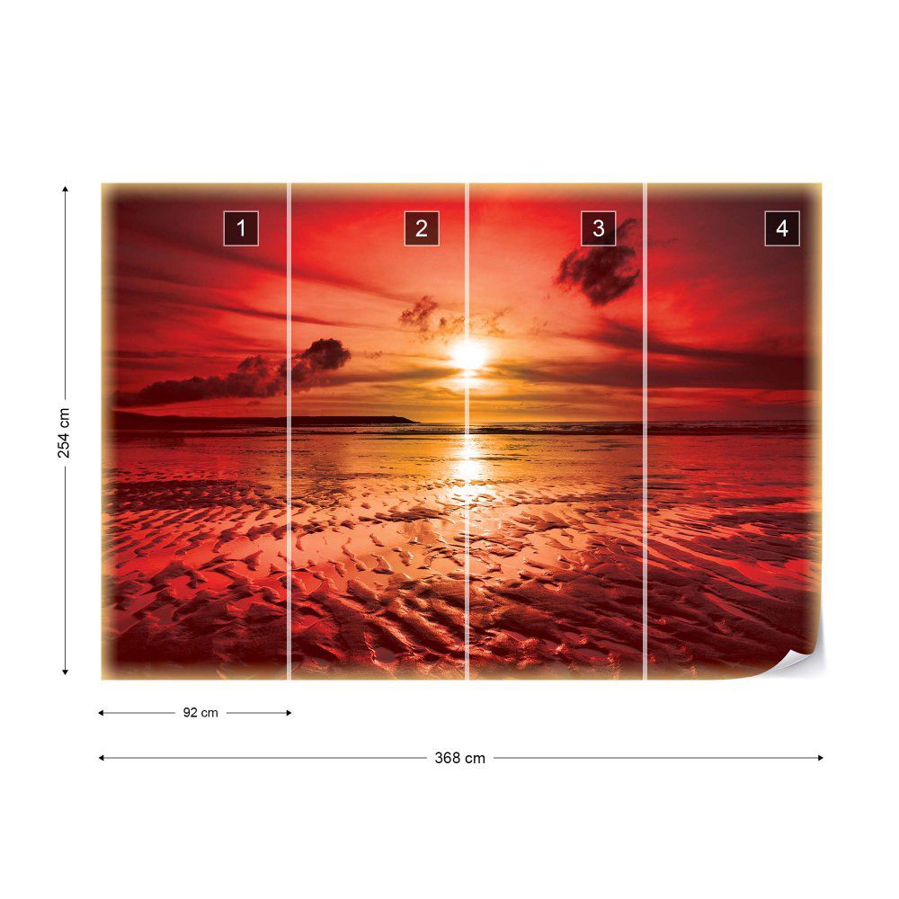 Fototapeta GLIX - Beach Sunset Coastal  + lepidlo ZDARMA Papírová tapeta  - 368x254 cm - GLIX DECO s.r.o.