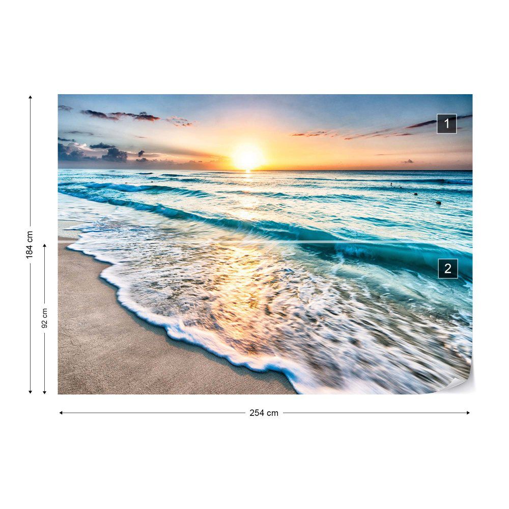 Fototapeta GLIX - Beach Sunset  + lepidlo ZDARMA Papírová tapeta  - 254x184 cm - GLIX DECO s.r.o.