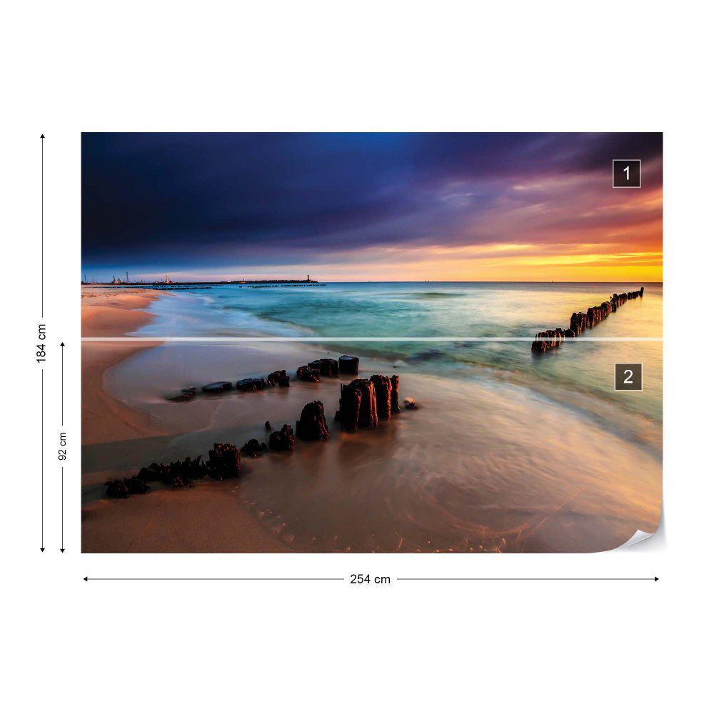Fototapeta GLIX - Beach Sunset Sea + lepidlo ZDARMA Papírová tapeta  - 254x184 cm - GLIX DECO s.r.o.