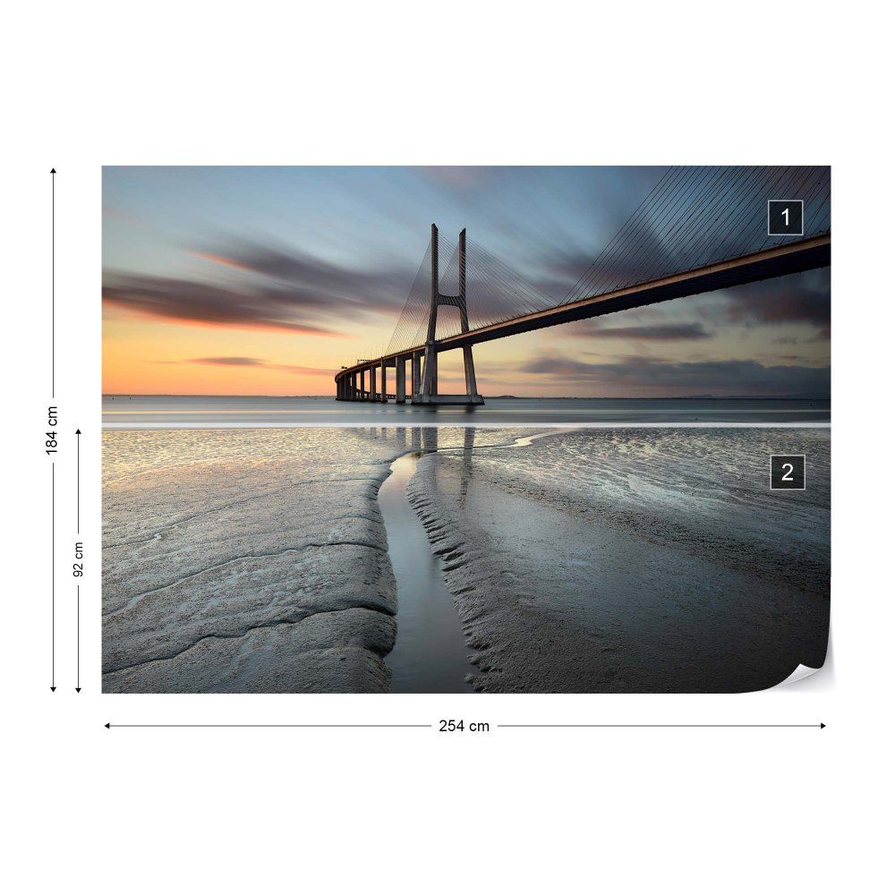 Fototapeta GLIX - Bridge Beach Sunset  + lepidlo ZDARMA Papírová tapeta  - 254x184 cm - GLIX DECO s.r.o.