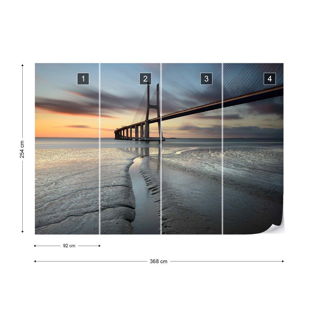 Fototapeta GLIX - Bridge Beach Sunset  + lepidlo ZDARMA Papírová tapeta  - 368x254 cm - GLIX DECO s.r.o.