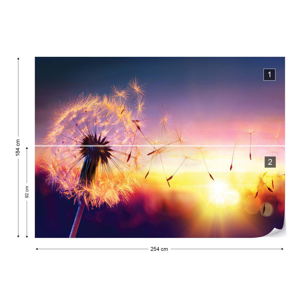Fototapeta GLIX - Dandelion Sunset + lepidlo ZDARMA Papírová tapeta  - 254x184 cm - GLIX DECO s.r.o.