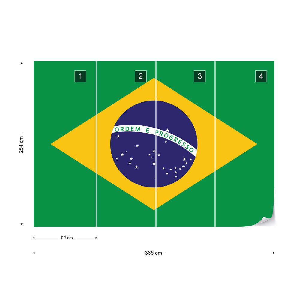 Fototapeta GLIX - Flag Brasil + lepidlo ZDARMA Papírová tapeta  - 368x254 cm - GLIX DECO s.r.o.