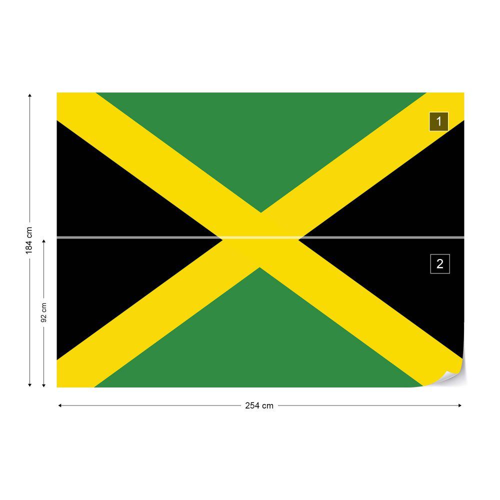 Fototapeta GLIX - Flag Jamaica + lepidlo ZDARMA Papírová tapeta  - 254x184 cm - GLIX DECO s.r.o.