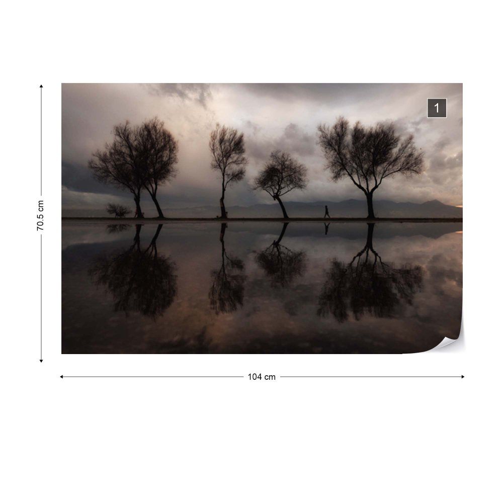 Fototapeta GLIX - Moody Sky And Trees + lepidlo ZDARMA Vliesová tapeta  - 104x70 cm - GLIX DECO s.r.o.