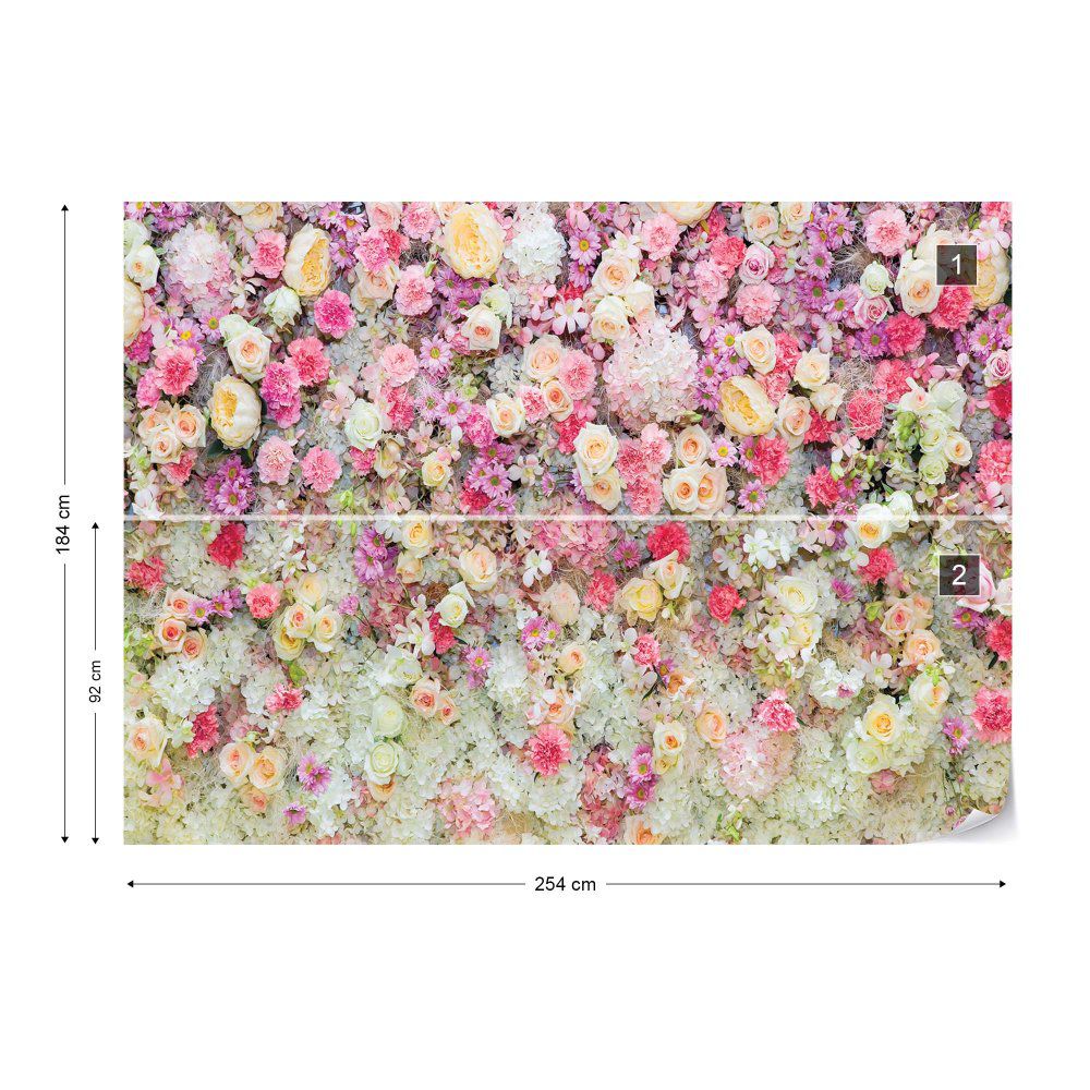Fototapeta GLIX - Pastel Flowers + lepidlo ZDARMA Papírová tapeta  - 254x184 cm - GLIX DECO s.r.o.