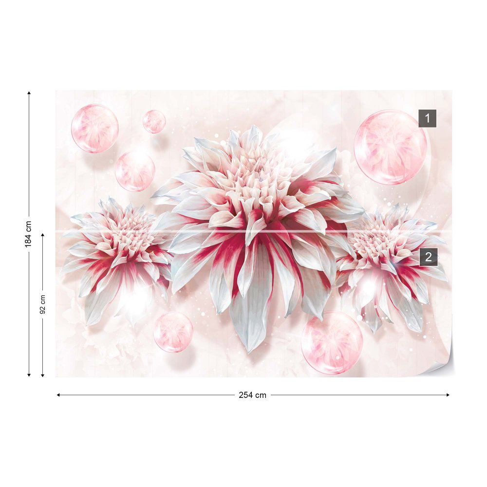 Fototapeta GLIX - Pink Flowers 4 + lepidlo ZDARMA Papírová tapeta  - 254x184 cm - GLIX DECO s.r.o.