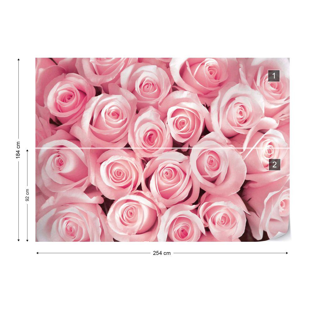 Fototapeta GLIX - Pink Roses + lepidlo ZDARMA Papírová tapeta  - 254x184 cm - GLIX DECO s.r.o.