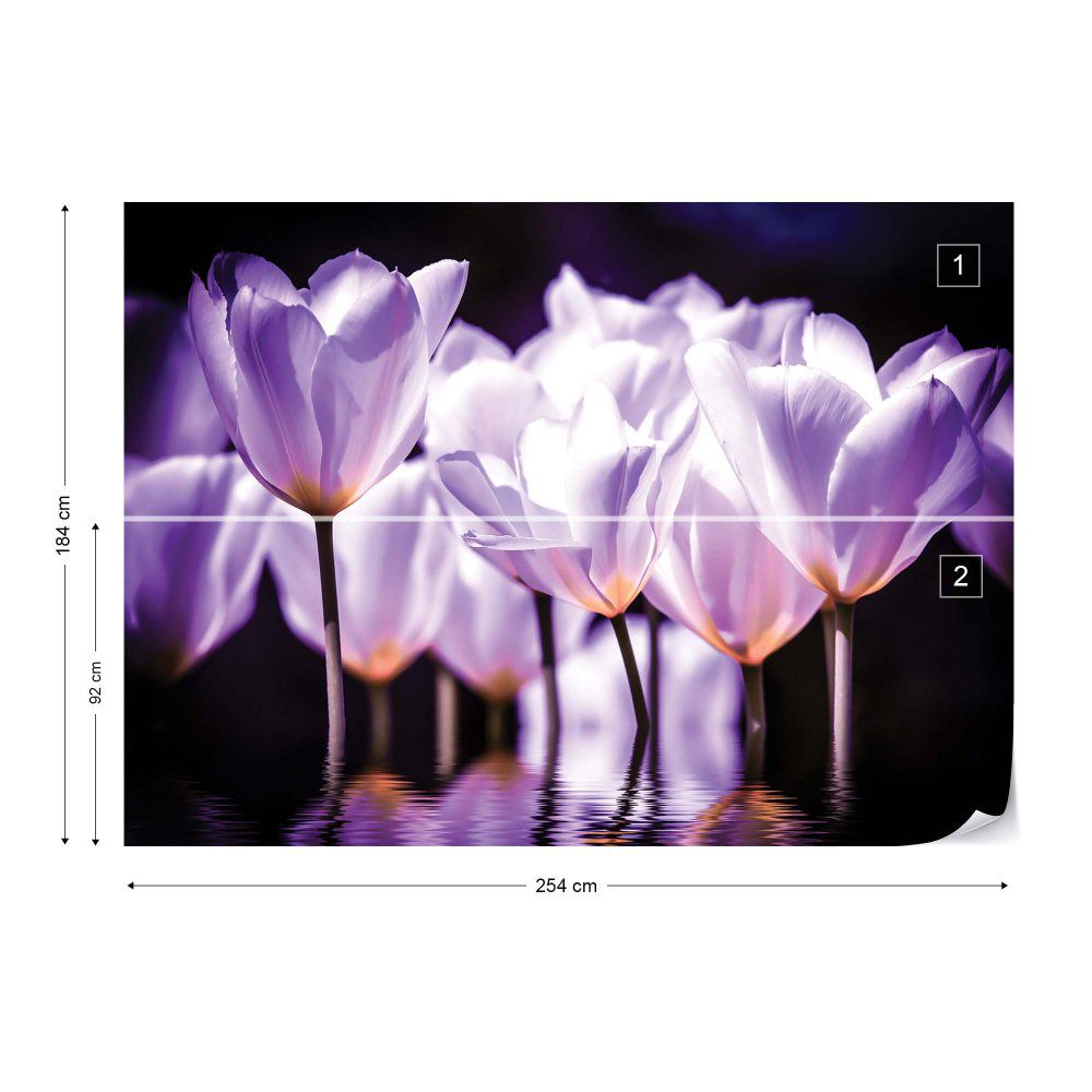 Fototapeta GLIX - Purple Flowers  + lepidlo ZDARMA Papírová tapeta  - 254x184 cm - GLIX DECO s.r.o.
