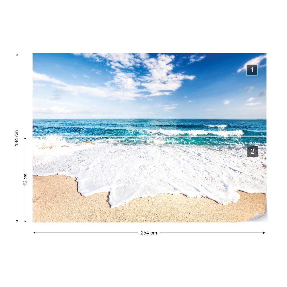 Fototapeta GLIX - Sea And Sand Beach + lepidlo ZDARMA Papírová tapeta  - 254x184 cm - GLIX DECO s.r.o.