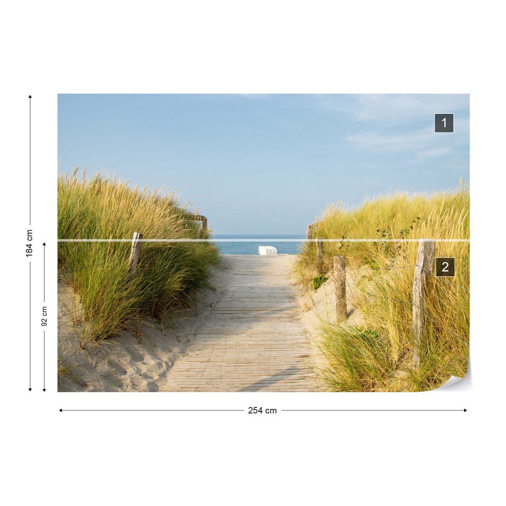 Fototapeta GLIX - Sand Dune Path To The Beach Coastal + lepidlo ZDARMA Papírová tapeta  - 254x184 cm - GLIX DECO s.r.o.