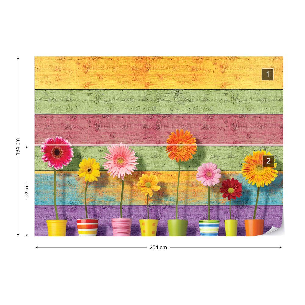 Fototapeta GLIX - Sunny Flowers And Colourful 3 + lepidlo ZDARMA Papírová tapeta  - 254x184 cm - GLIX DECO s.r.o.