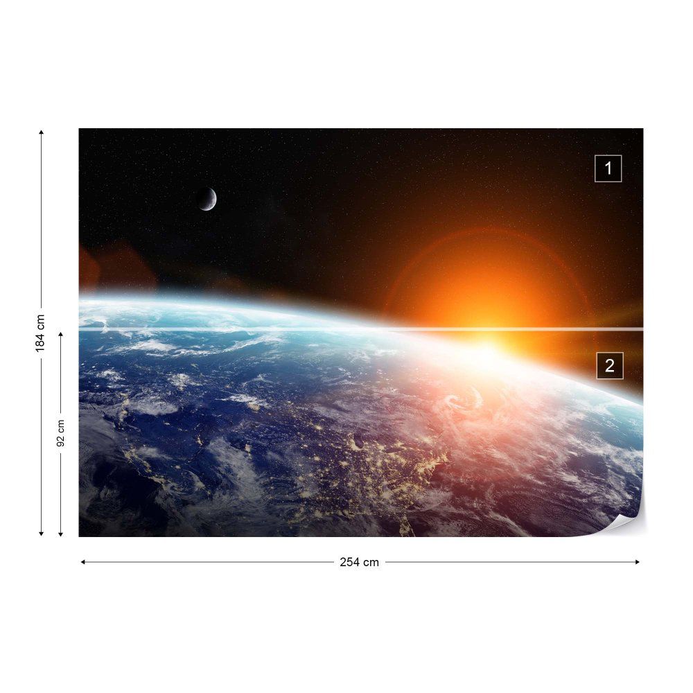 Fototapeta GLIX - Sunrise Over Planet Earth + lepidlo ZDARMA Papírová tapeta  - 254x184 cm - GLIX DECO s.r.o.