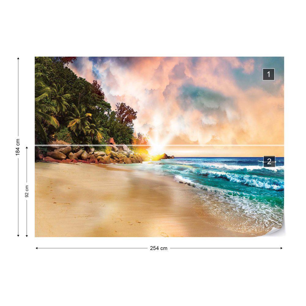 Fototapeta GLIX - Tropical Beach Sunset  + lepidlo ZDARMA Papírová tapeta  - 254x184 cm - GLIX DECO s.r.o.