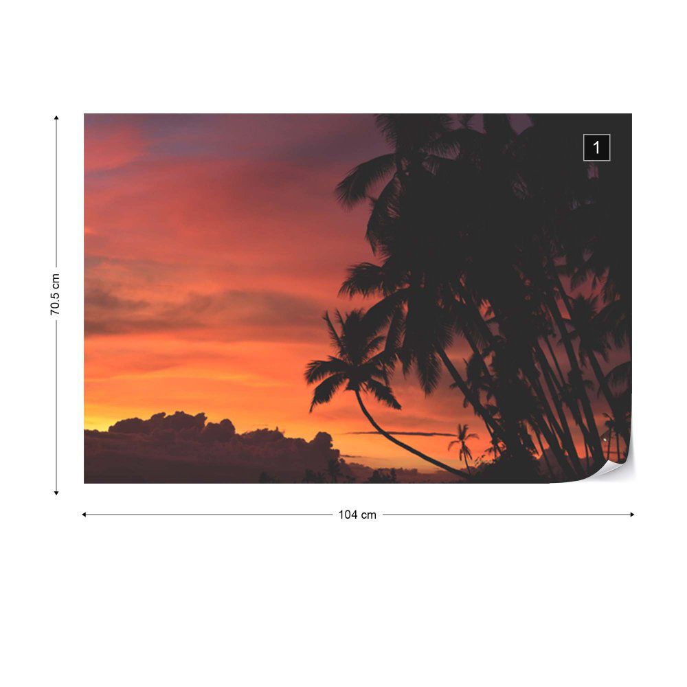 Fototapeta GLIX - Tropical Silhouette + lepidlo ZDARMA Vliesová tapeta  - 104x70 cm - GLIX DECO s.r.o.