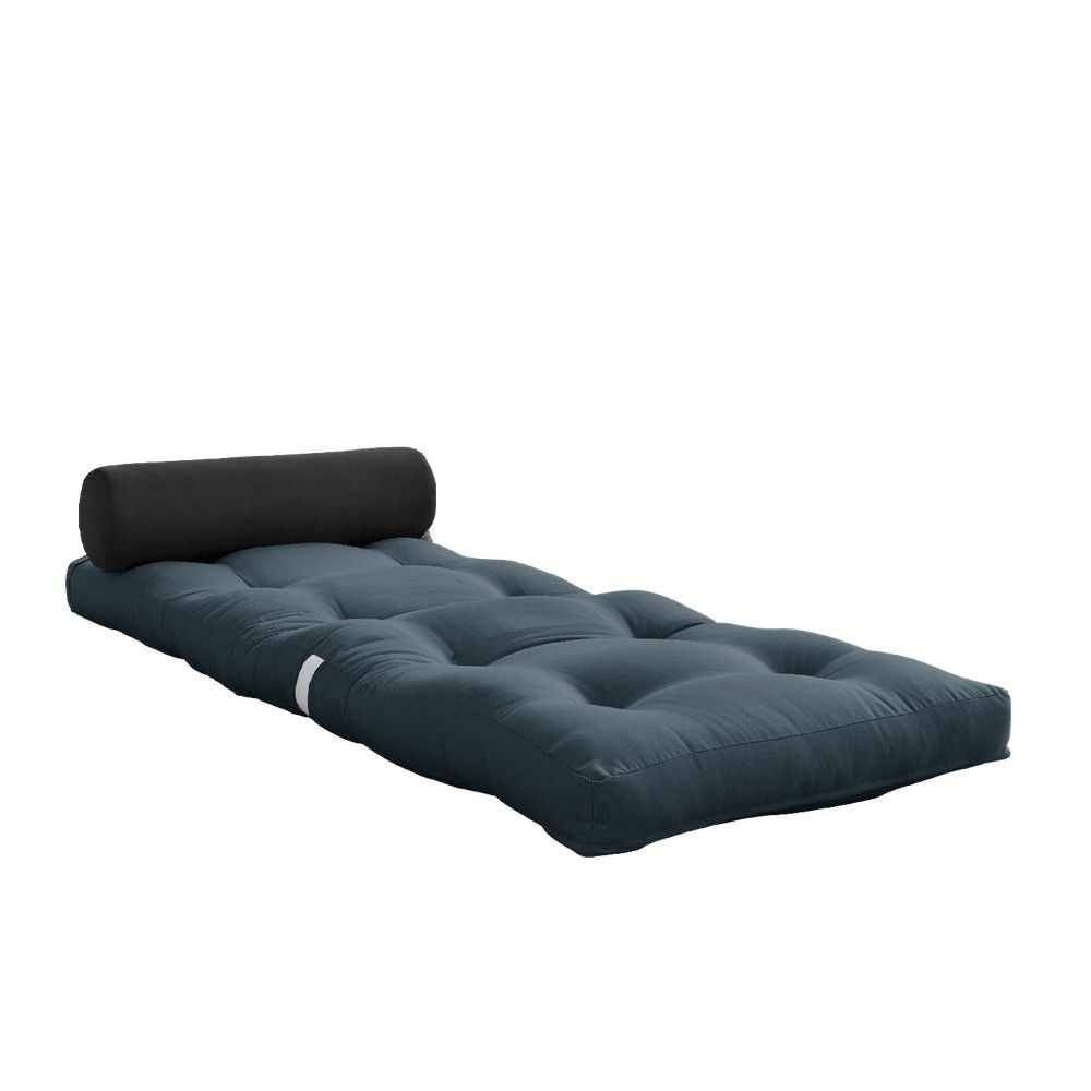 Modrošedá futonová matrace 70x200 cm Wrap Petroleum/Dark Grey – Karup Design - Bonami.cz