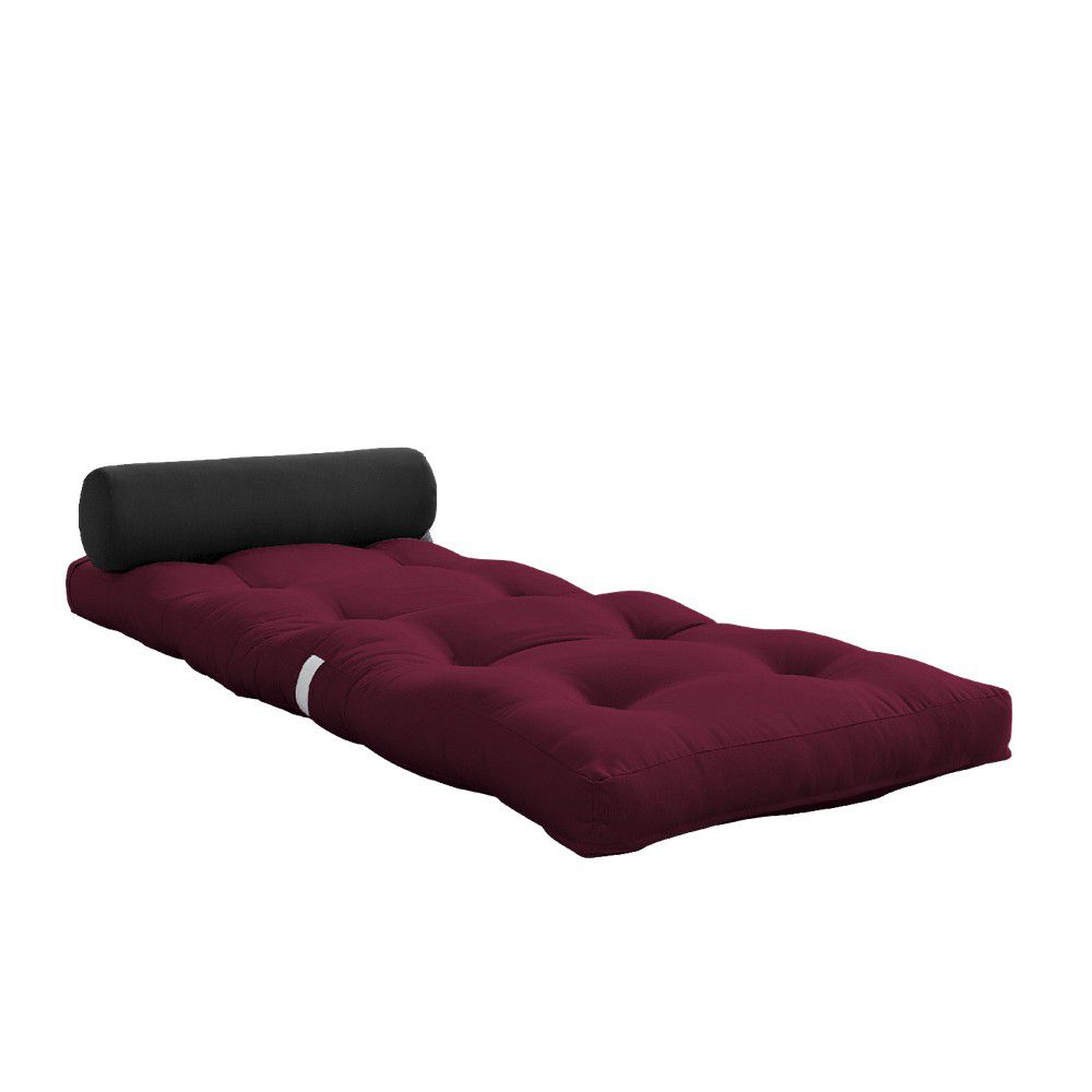 Vínová futonová matrace 70x200 cm Wrap Bordeaux/Dark Grey – Karup Design - Bonami.cz