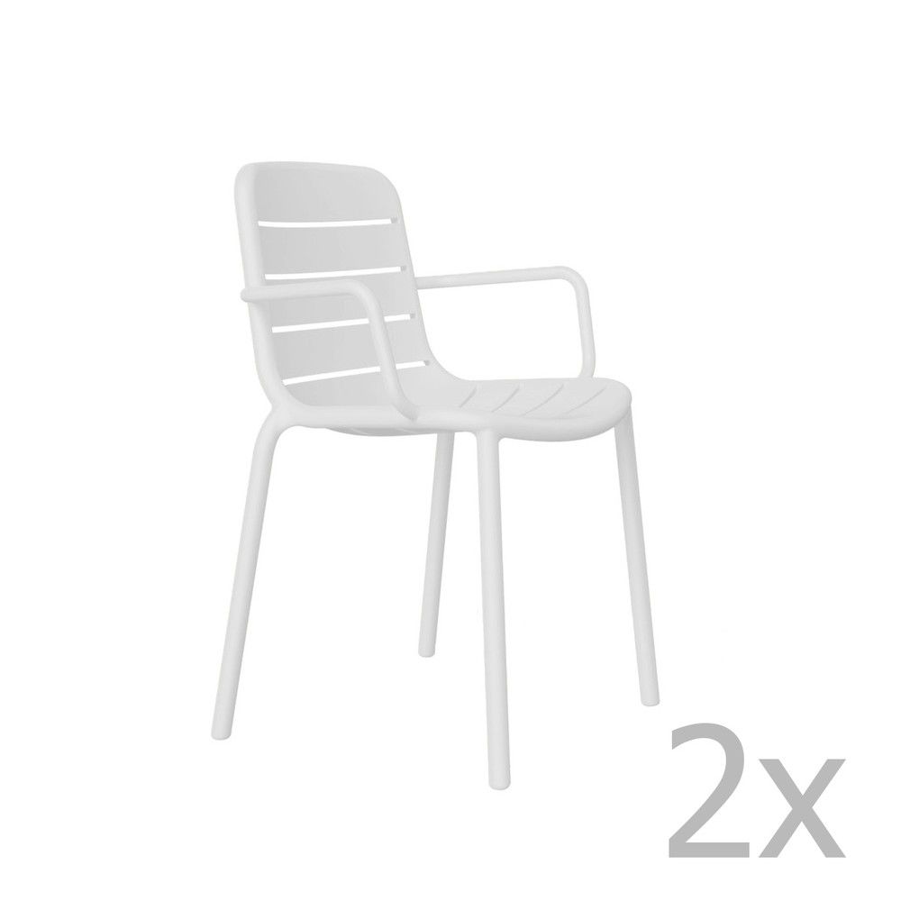 Židle Gina s opěrkami bílá  - 96design.cz