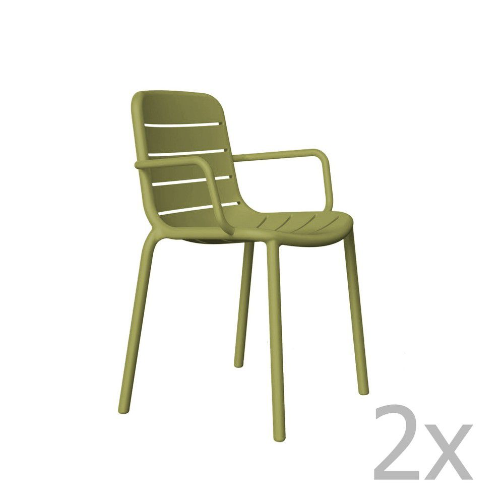 Židle Gina s opěrkami zelená  - 96design.cz