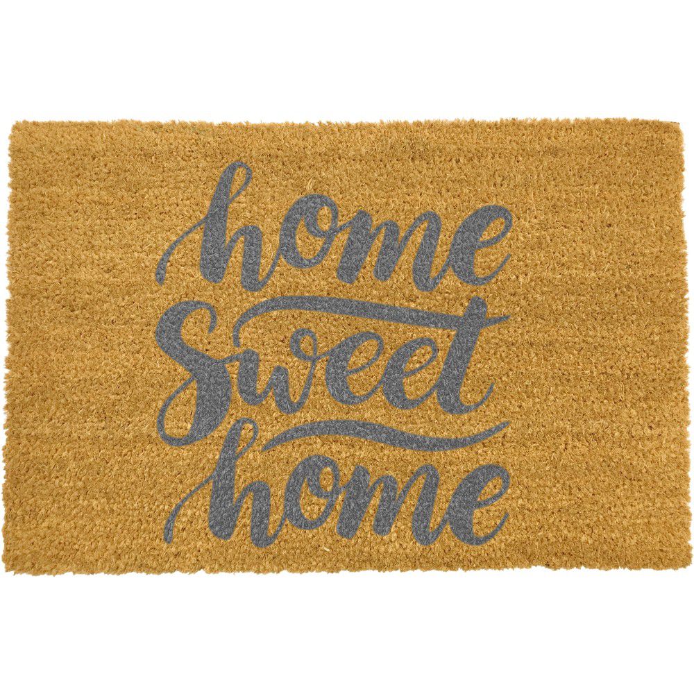 Rohožka z přírodního kokosového vlákna Artsy Doormats Home Sweet Home Grey, 40 x 60 cm - Bonami.cz