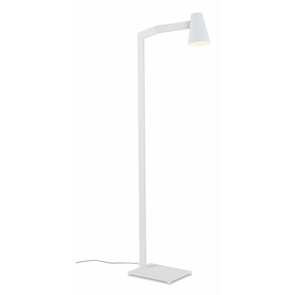 Bílá stojací lampa s kovovým stínidlem (výška 143 cm) Biarritz – it\'s about RoMi - Bonami.cz